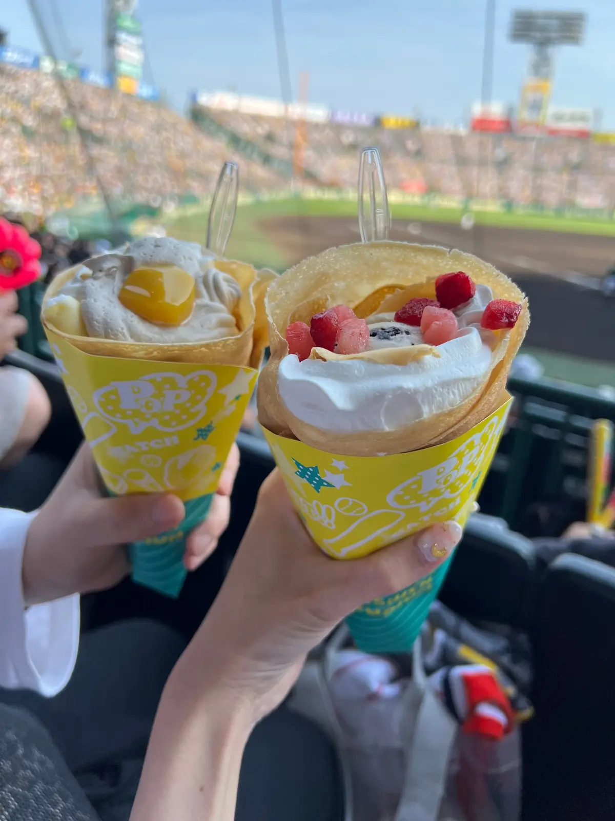 球場を背景に撮ると映え📸♡