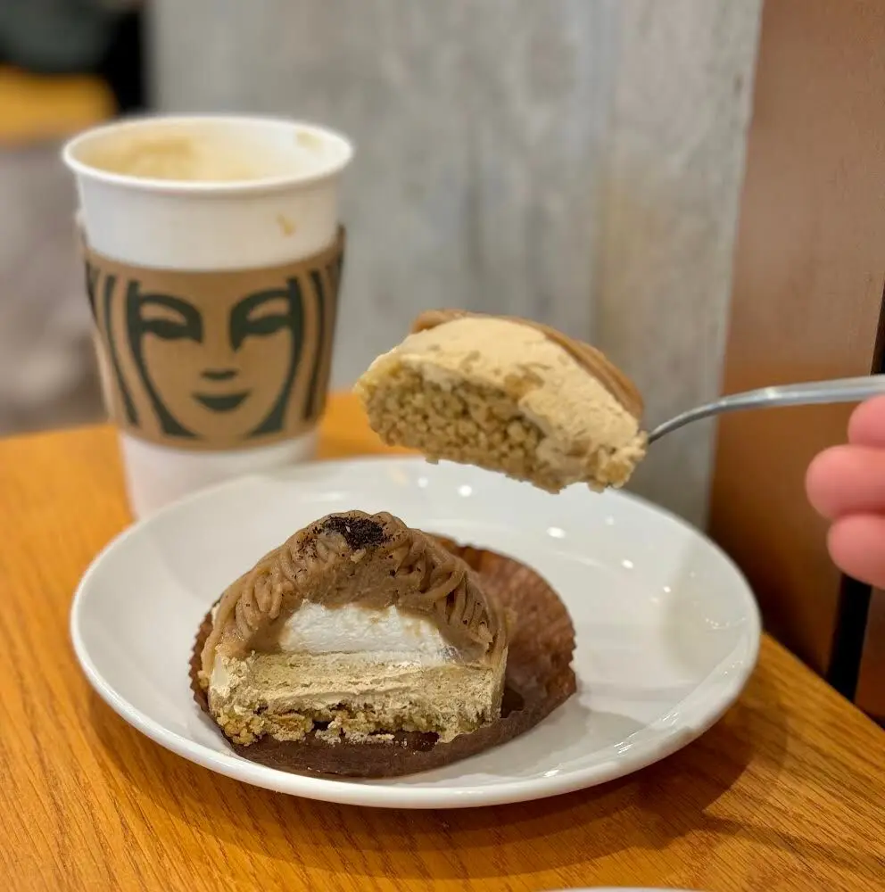 スタバほうじ茶モンブラン断面