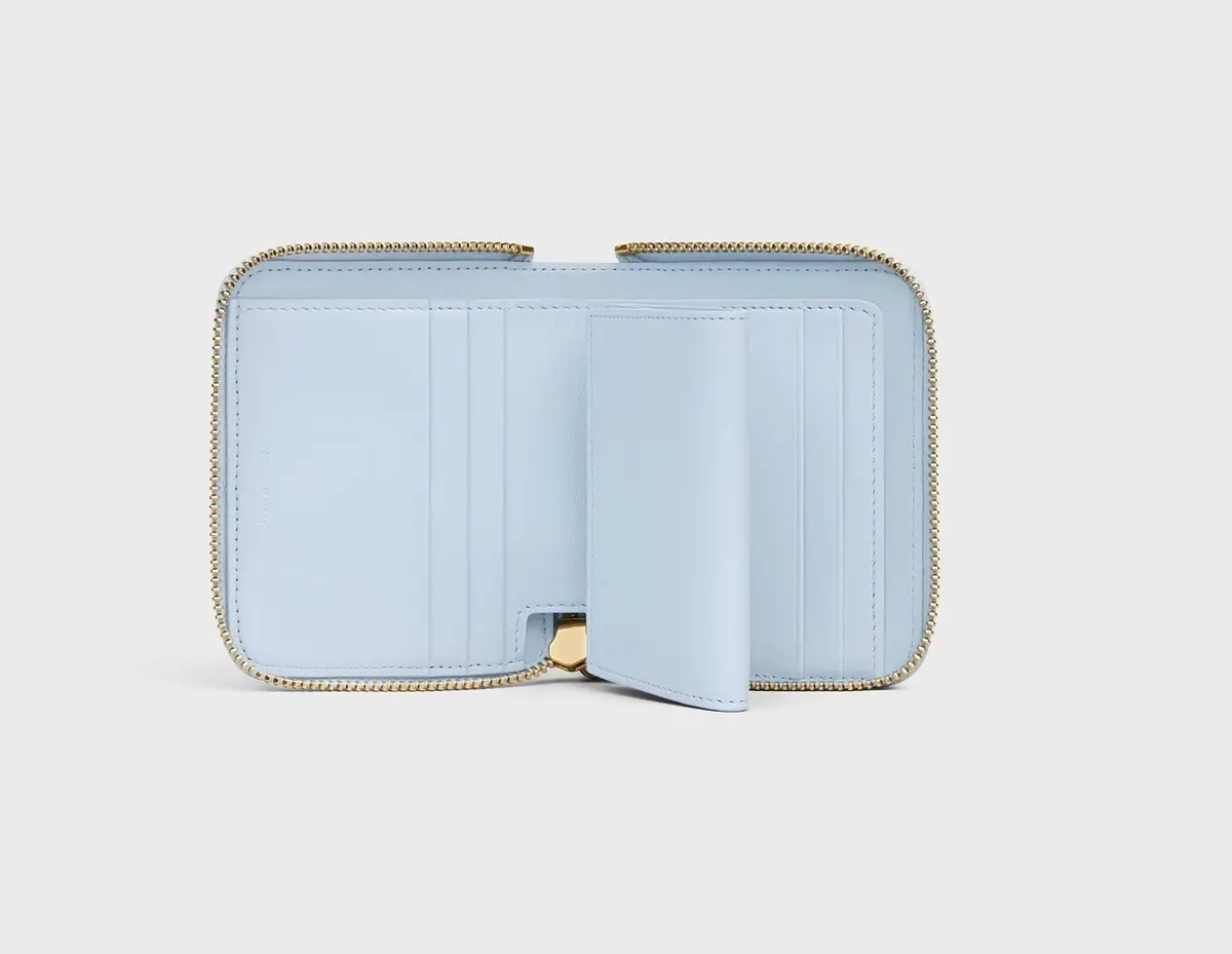 セリーヌのスモールジップウォレット水色　中身