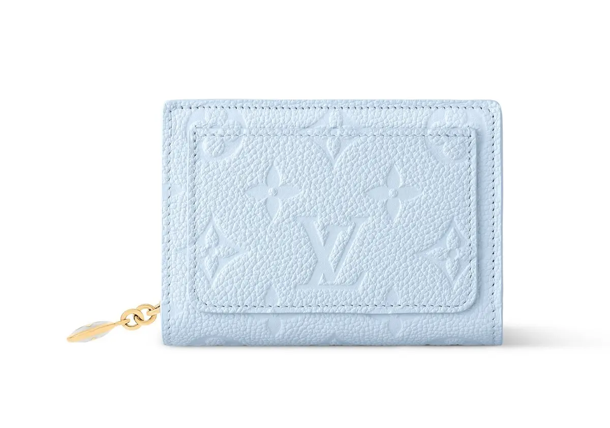 ルイ・ヴィトンの折り財布　水色
