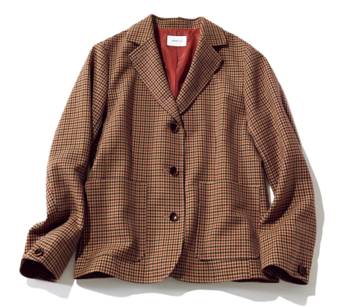 【vintage】レトロなマスタードイエローのチェックジャケット
