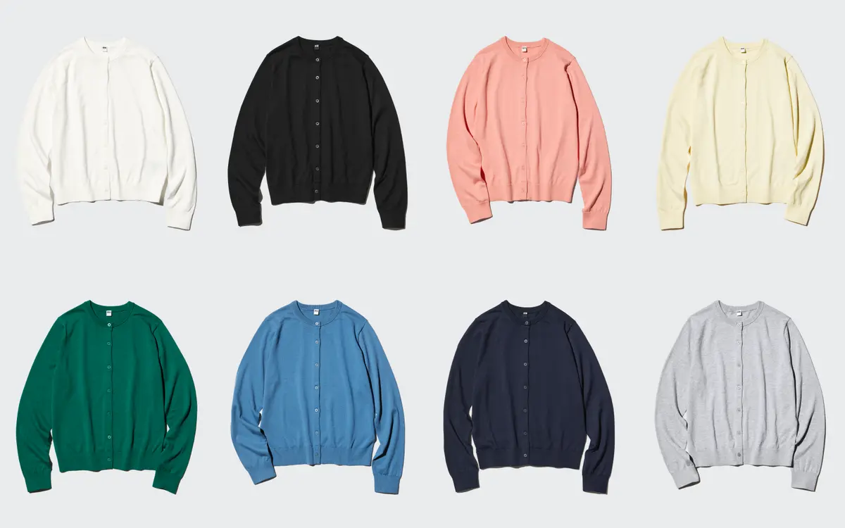 UVカットクルーネックカーディガン　ユニクロ