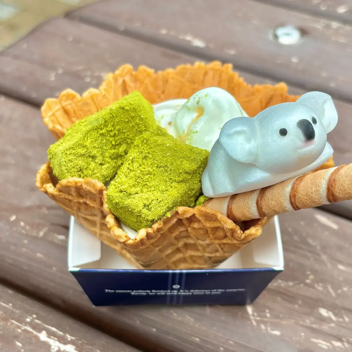 多摩動物公園のコアラ来園40周年記念の限定スイーツ「コアラのおやすみソフト」