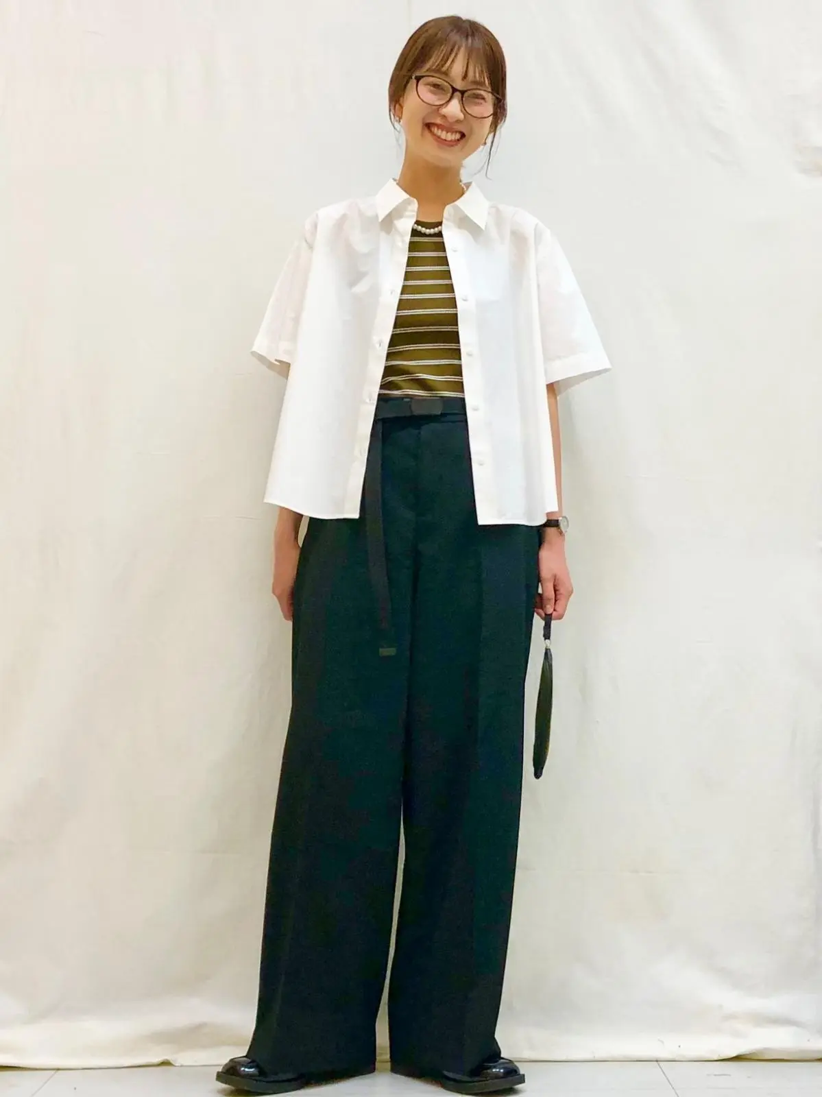 ユニクロ　シャツコーデ