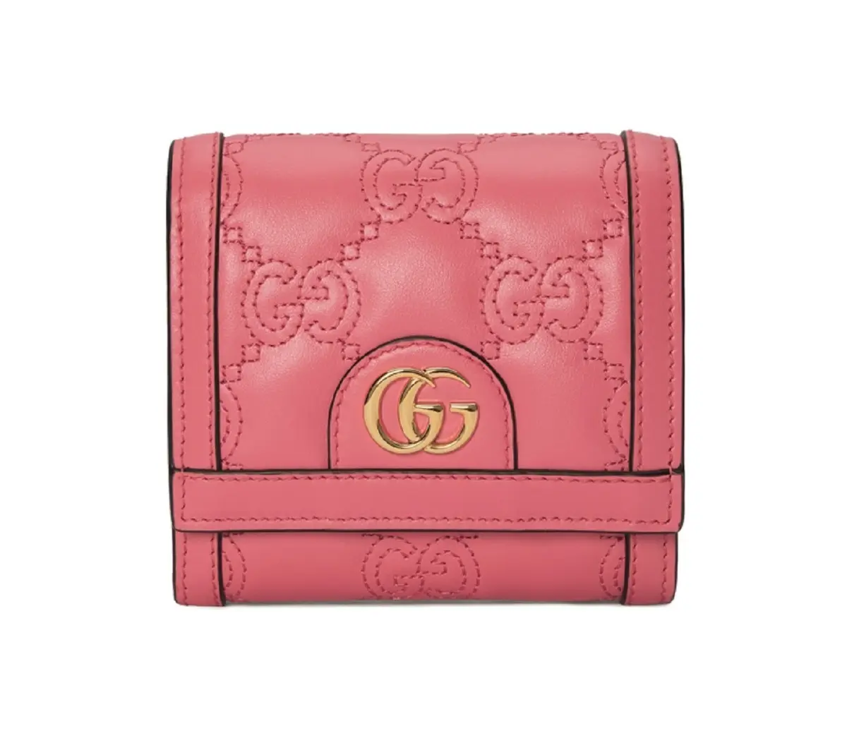 20代で買う名品　グッチ　ピンクのミニ財布　GGパターン