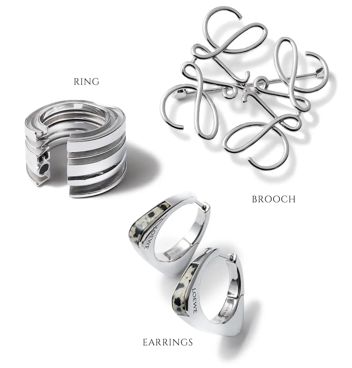 ロエベ「アナグラム ブローチ」「 グラフィック リング」「スターラップ ピアス」BROOCH　RING　EARRINGS