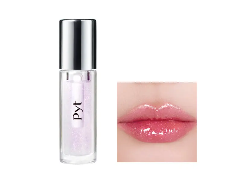 Pyt　ピュット　 ゲンバリップグロス 01 ロードナイト　商品画像 　モデル使用画像　2025夏新色 韓国コスメ LE SSERAFIM ルセラフィム