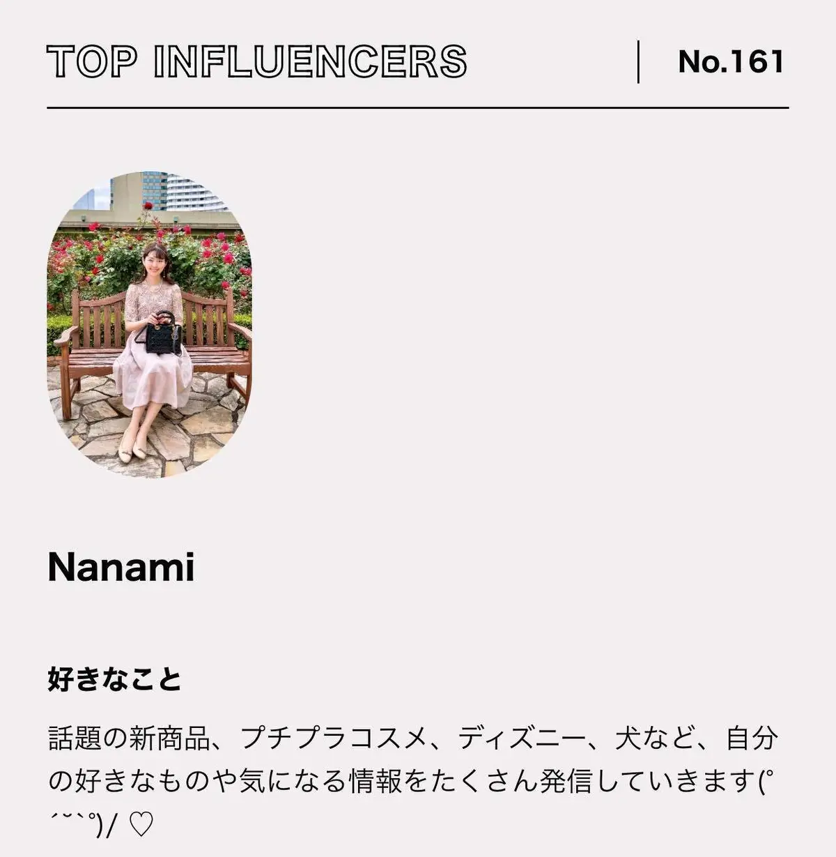 MOREインフルエンサーズ No.161 Nanamiさん