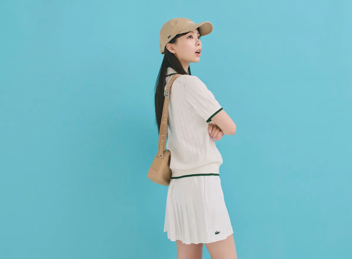 ラコステ　白系コーデ