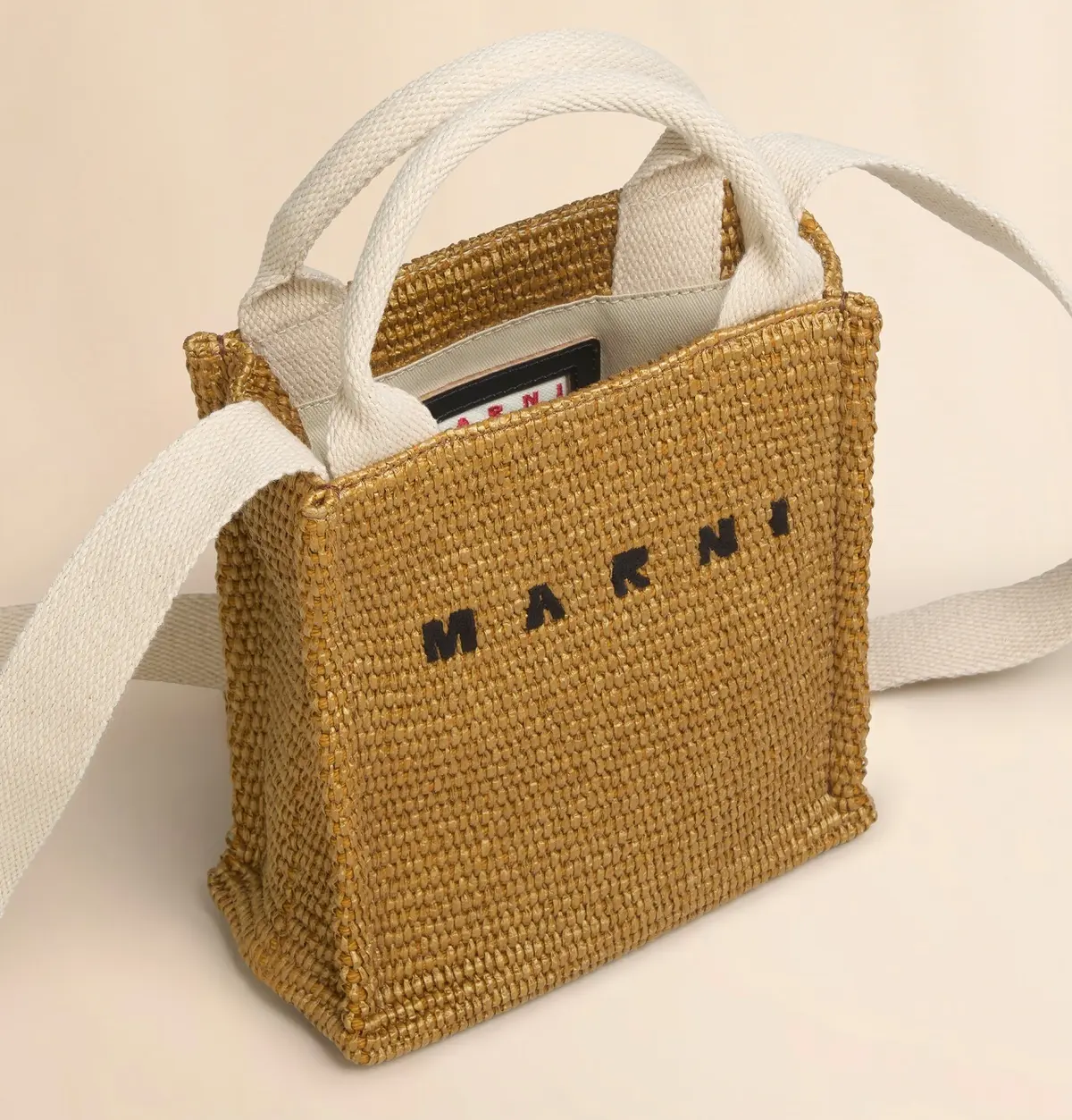 マルニのミニかごバッグ　内装