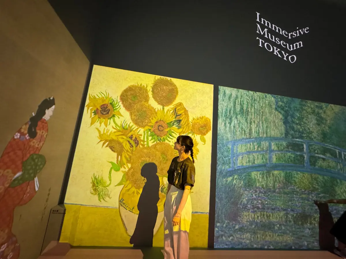 イマーシブミュージアム東京　印象派と浮世絵　Immersive Museum TOKYO 東京美術館　アート体験　没入体験　ゴッホひまわり見返り美人