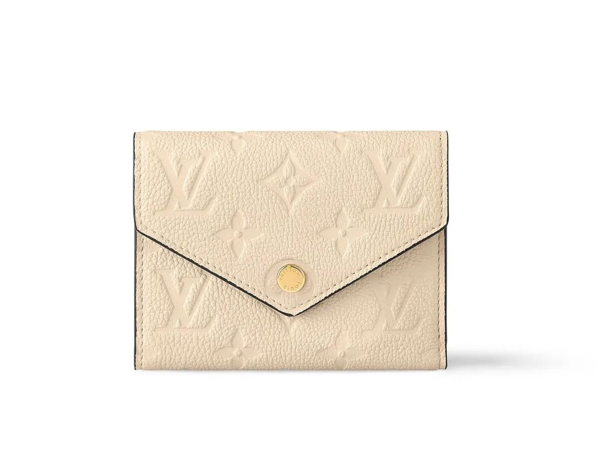 ルイ・ヴィトン、モノグラムのベージュ折り財布