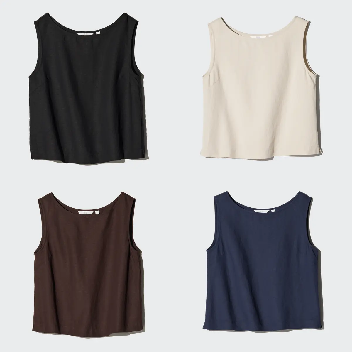 リネンブレンドブラウス　ノースリーブ　ユニクロ