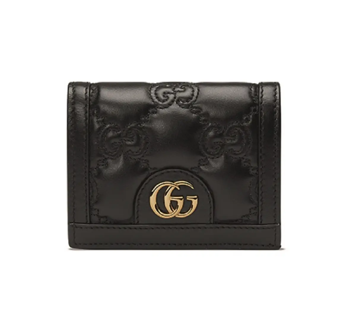 20代で買う名品　グッチのミニ財布　黒　GGパターン