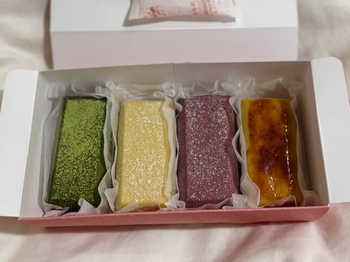 生スイートポテト専門店 OIMO 東京ギフトパレット店の抹茶、紫いも、ブリュレ、プレーン