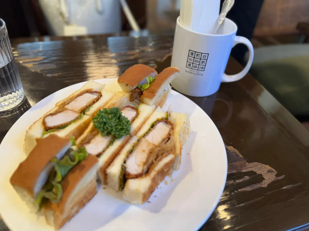 濱田屋カツサンド　1,350円(ドリンク付き)