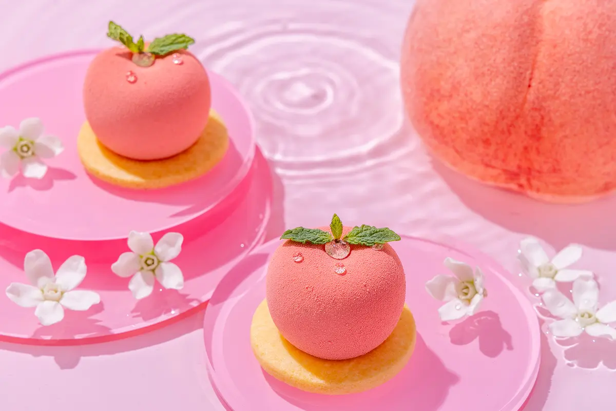 桃とクランベリーのムース