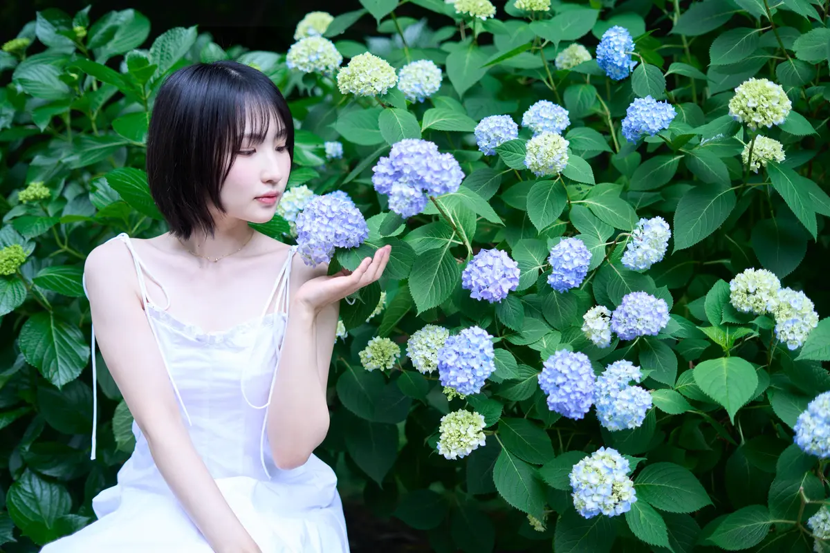 紫陽花との写真