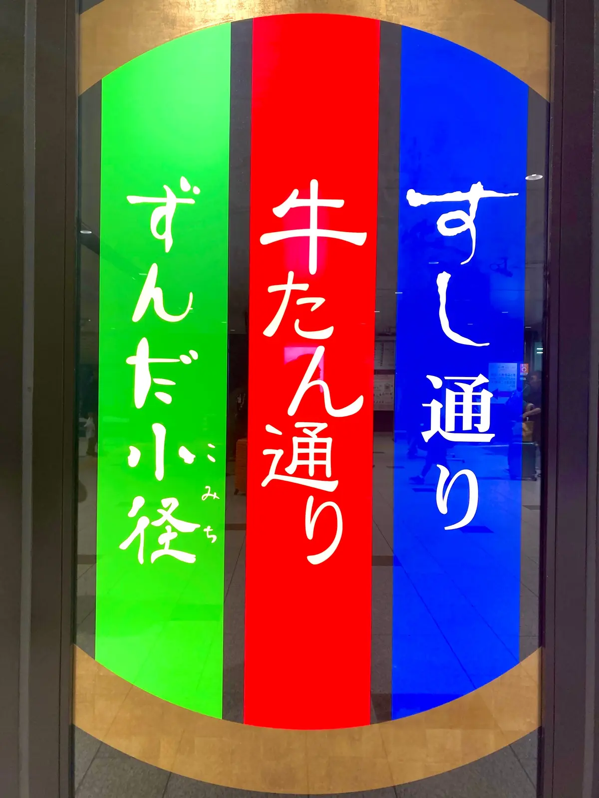 仙台駅　ずんだ小径　牛たん通り　すし通り
