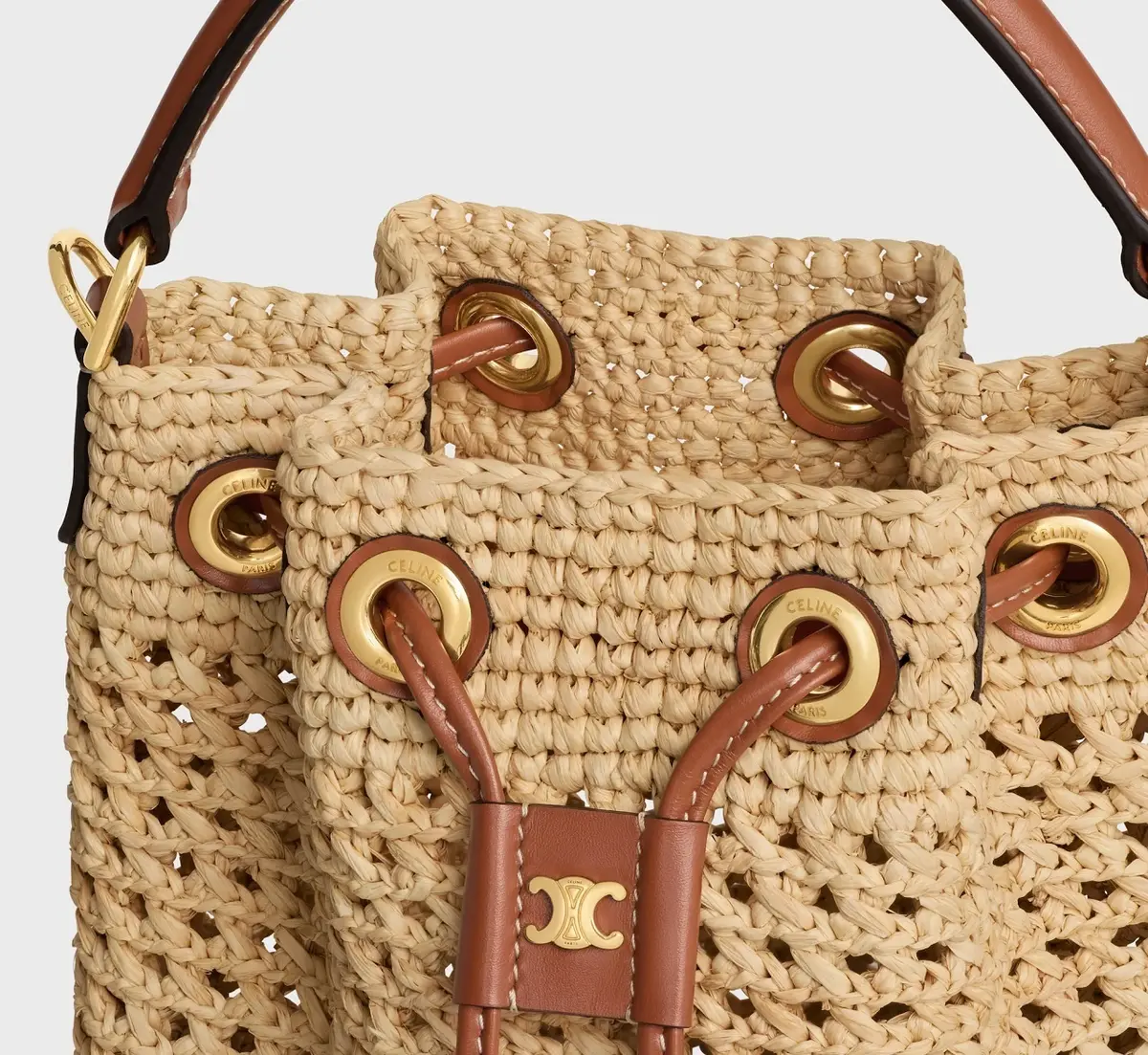 【ナチュラルな雰囲気と高級感☆】CELINE かごバッグ セリーヌ CELINE CELINE かごバッグ Teen Triomphe 113832EFA