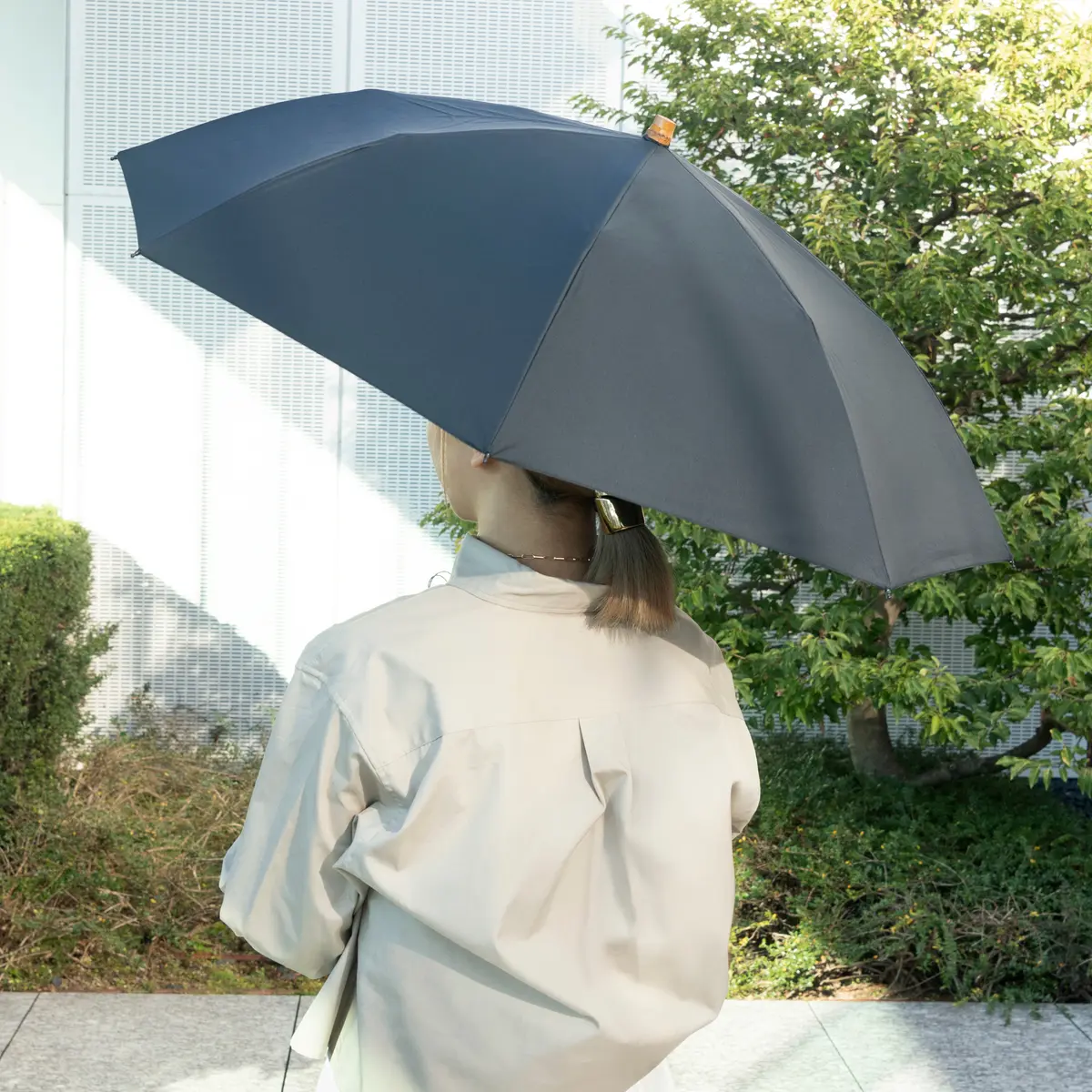 日傘　遮光　折りたたみ傘　晴雨兼用　レディース　ケース付き　UVカット　白 - 8