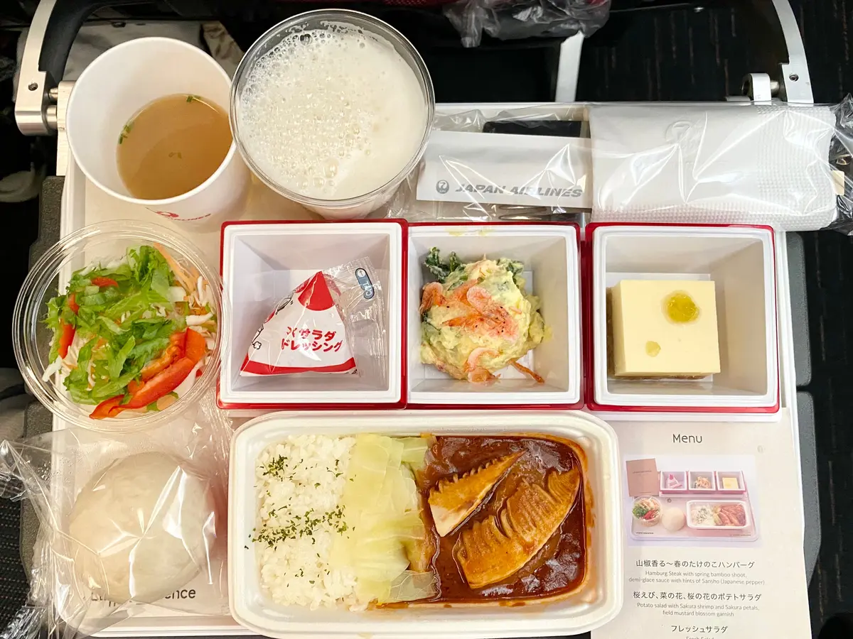 JAL（日本航空）国際線羽田-ホノルル便エコノミークラス機内食