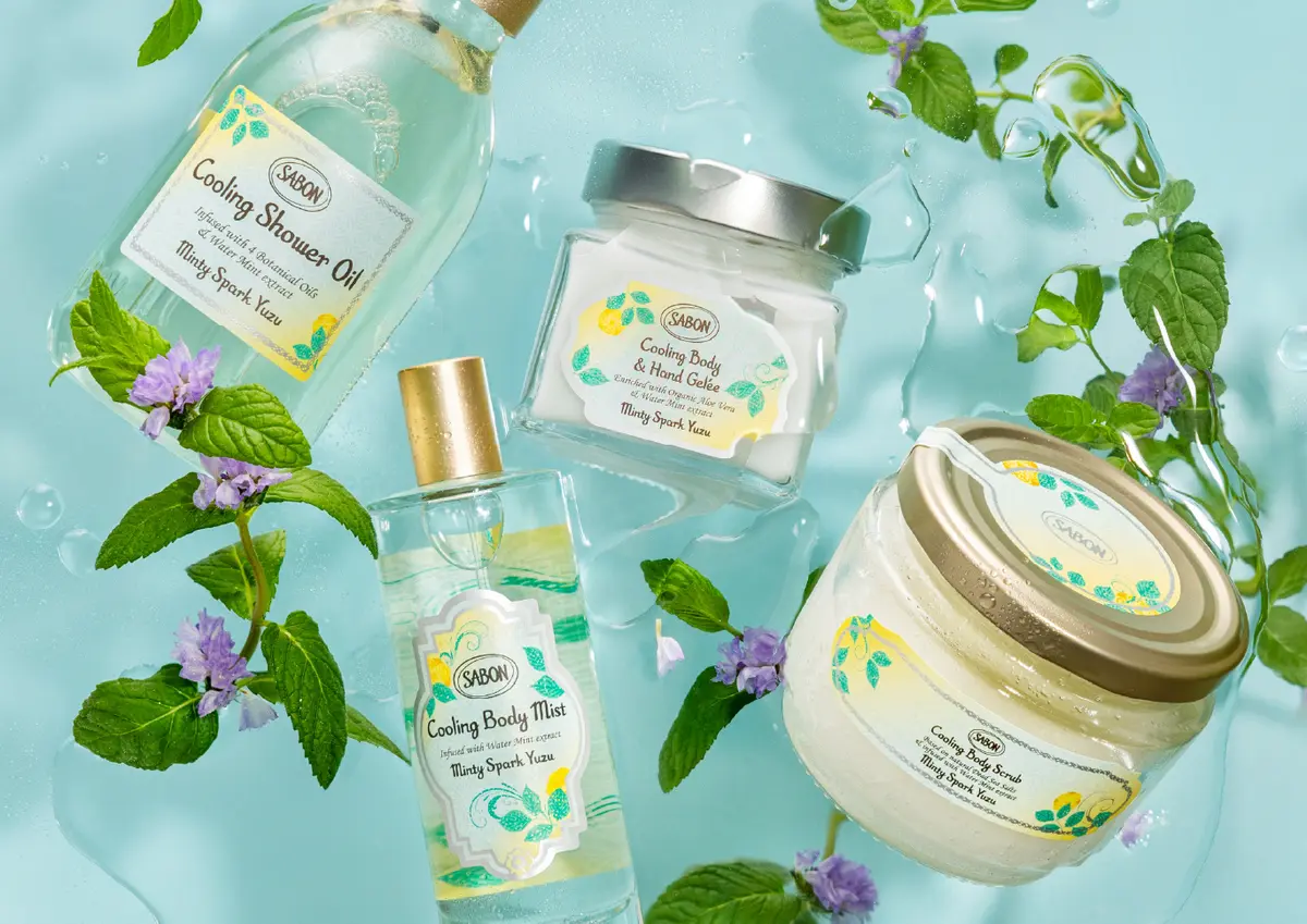 SABON サボン 「ミンティスパーク・ユズ コレクション」商品イメージ画像　2025ひんやりコスメ