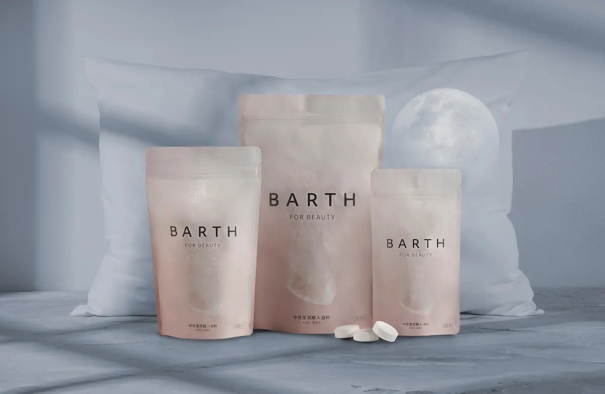 BARTH　バース　中性重炭酸入浴料BEAUTY 　90錠・30錠・3錠入り 製品画像　スリミング　血行促進　代謝促進　保湿　入浴剤　お風呂美容