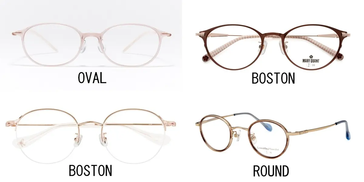 三角顔さんに相性のよいメガネ