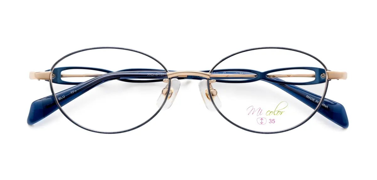 眼鏡市場　オーバルフレームメガネ　mic-21 BLU