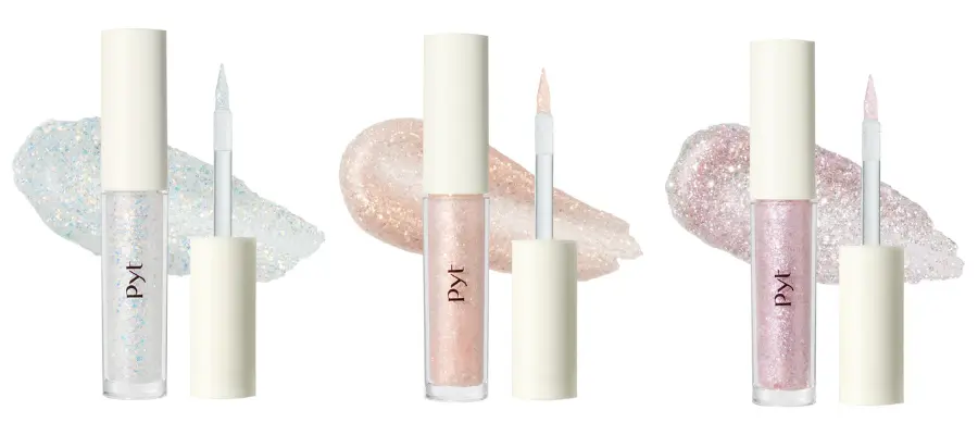 Pyt　ピュット　ニンチグリッター　全色　商品画像 　テクスチャー画像　2025夏新色 韓国コスメ LE SSERAFIM ルセラフィム