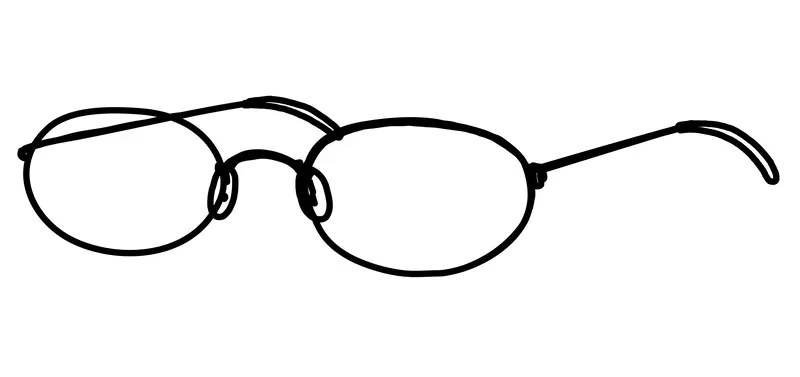 オーバル眼鏡のイラスト