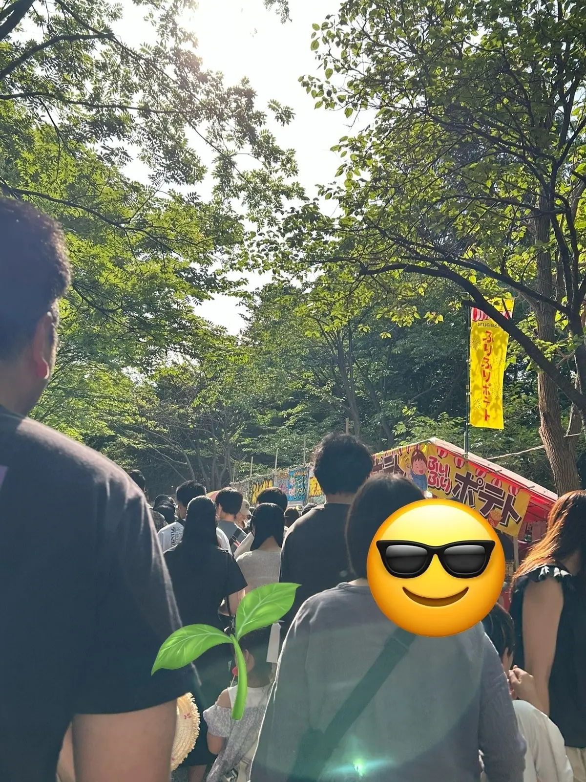 出店の人だかり