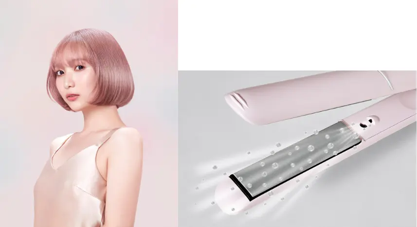 サロニア グロッシーケア ストレートヘアアイロン モデル画像  商品画像