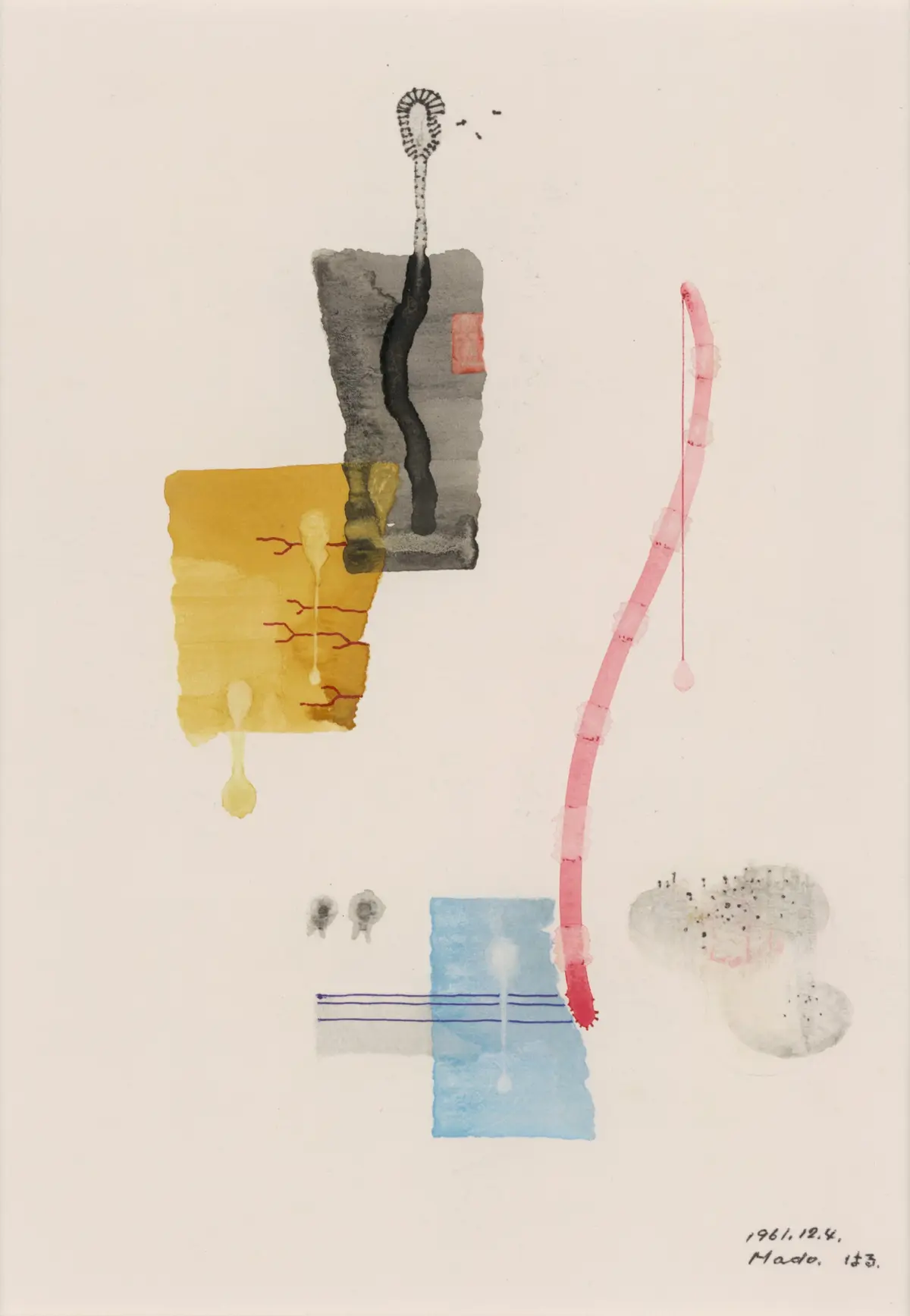 《はる》1961年12月4日　周南市美術博物館蔵 水彩、ボールペン | 紙 37.8×27.0㎝