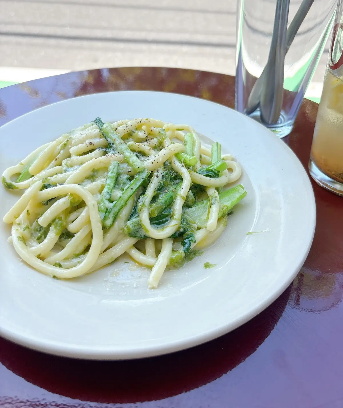 青のりと春キャベツのクリームパスタ