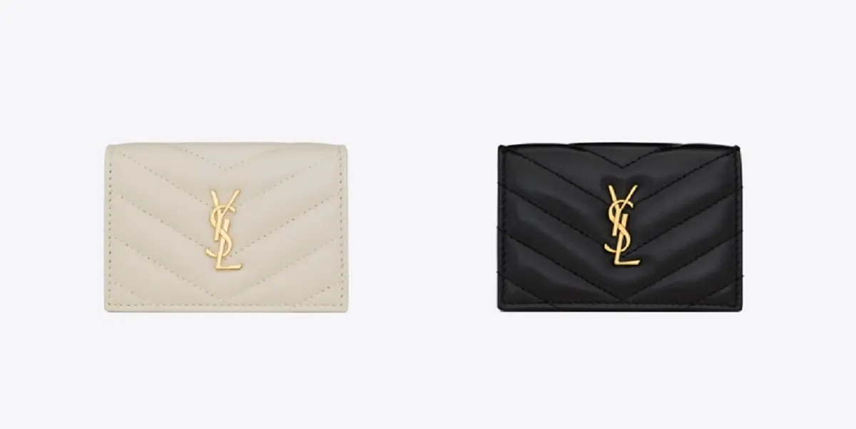 サンローラン新作財布　三つ折りタイプ　ホワイト、ブラック
