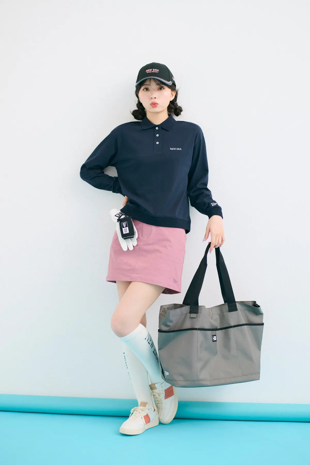 ニューエラ　ゴルフコーデ　全身