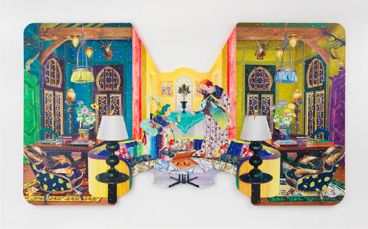 松山智一《Passage Immortalitas》 2024 H267 x W470 cm Acrylic and mixed media on canvas