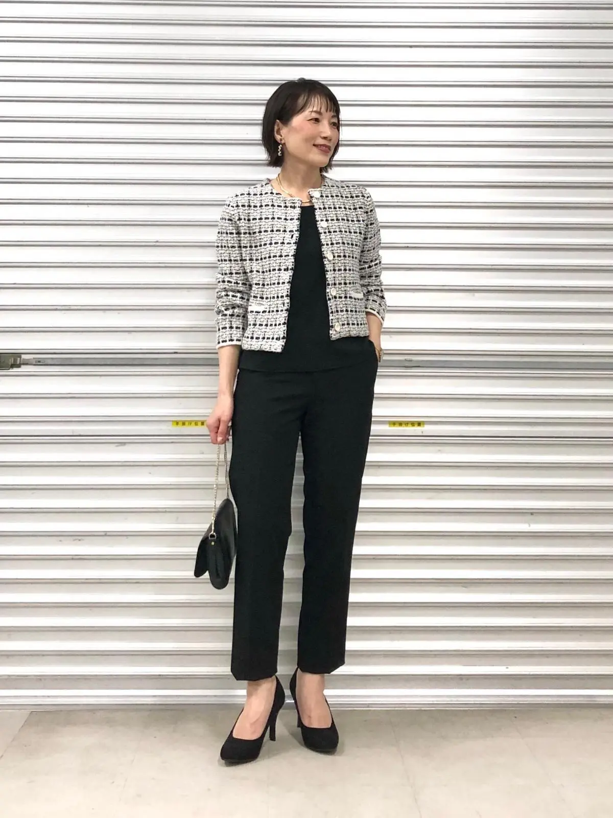 ユニクロ　リブポロカーディガン　デニムジャケット　パンツコーデ