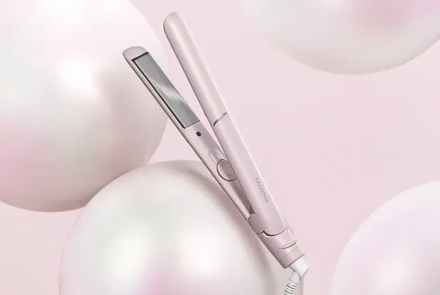 サロニア グロッシーケア ストレートヘアアイロン ピンク 商品画像