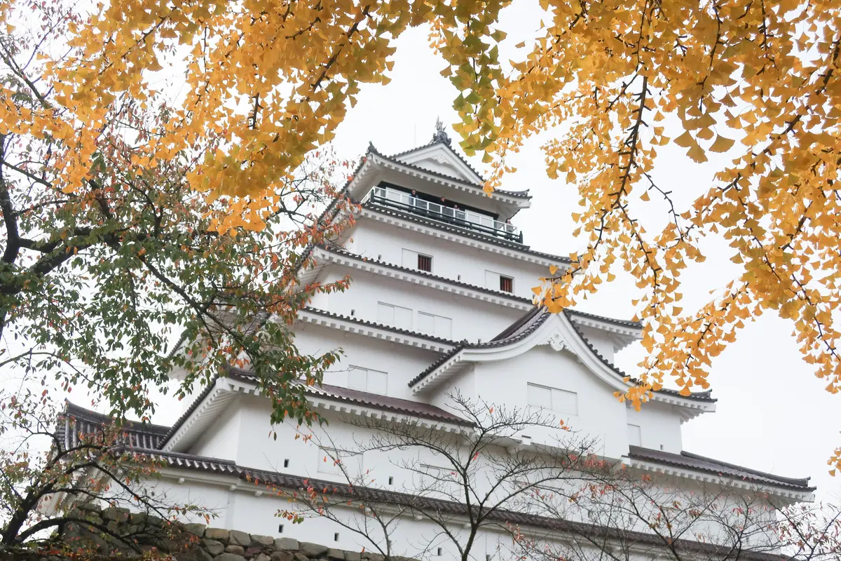 紅葉の会津若松城