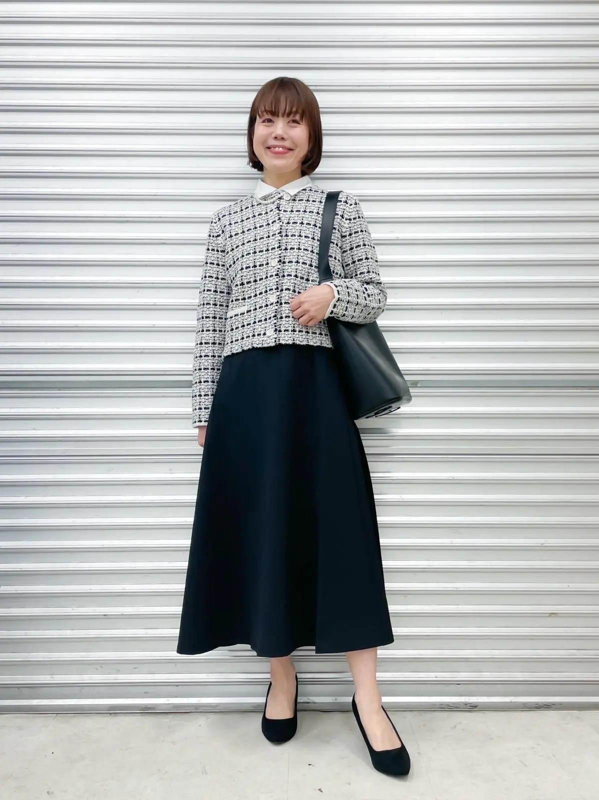 ユニクロ　リブポロカーディガン　タックパンツコーデ