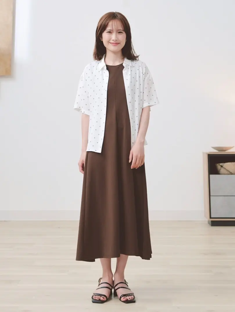 ユニクロ　小柄　ワンピースコーデ