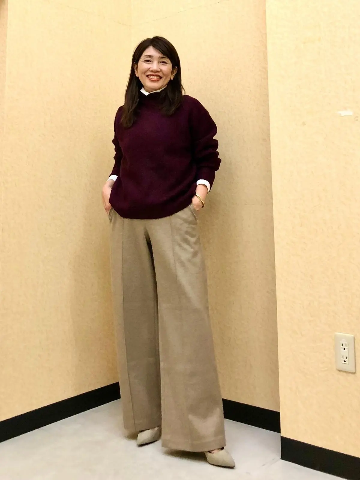 身長155cm　ワイドパンツ