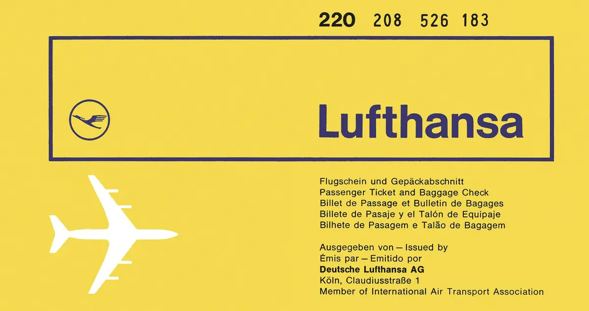 1963 – Otl Aicher, E5/HfG Ulm – Lufthansa – Ticket