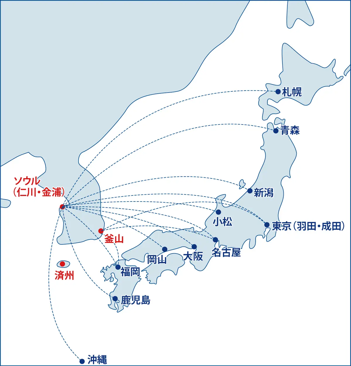 大韓航空の運航路線