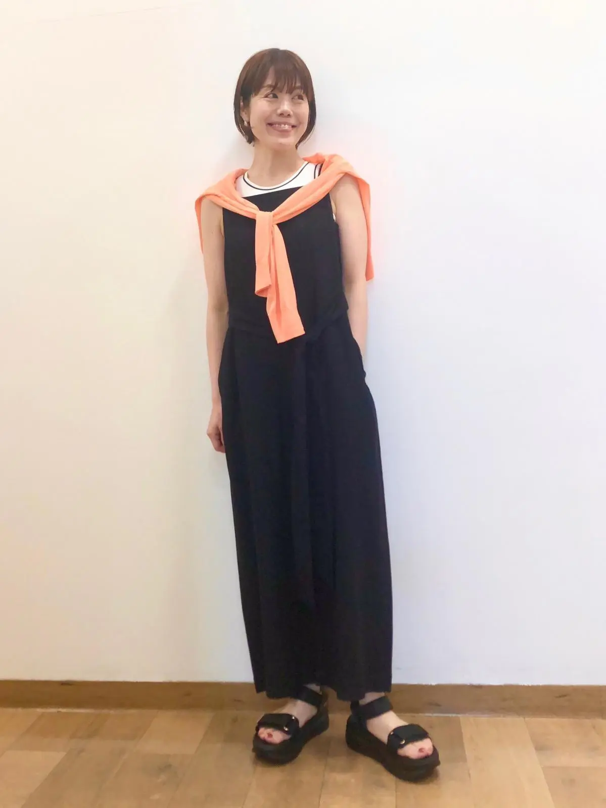 ユニクロ　ドライブコーデ　　ジャンプスーツ