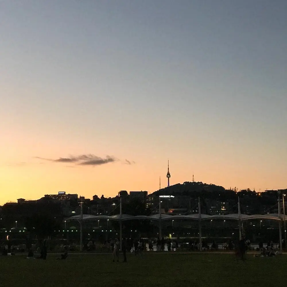 漢江（ハンガン）公園から見える夕焼け