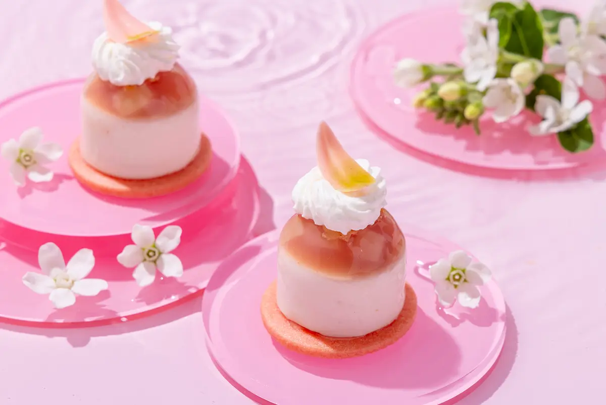 桃のチーズケーキ